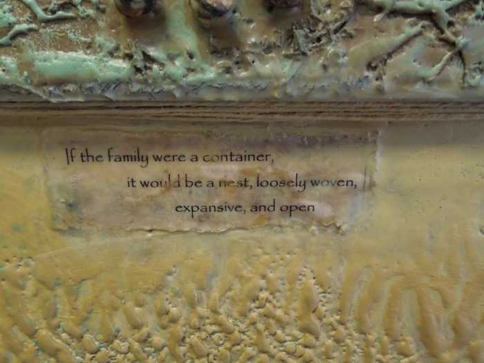 This is a close up of the words and details in the above work.