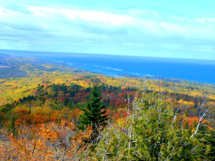 View of Lake Superior shoreline from Brockway Mountain on the Keweenaw Peninsula of Michigan's Upper Peninsula.