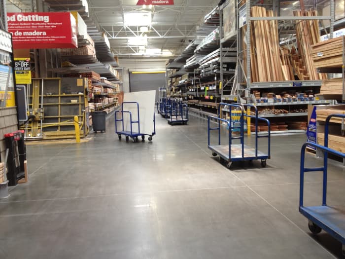 This is how the Aisle with all the dolly's loks like, so ask for it (they are not outside) they were next to the lumber setction (I think that's what the guy said)