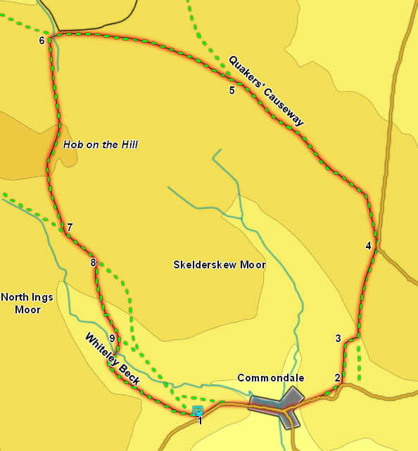 Commondale Moor walk via the Quakers Causeway, Hob On The Hill and Hob Cross are ancient waymarkers that have guided wayfarers back through pre-history
