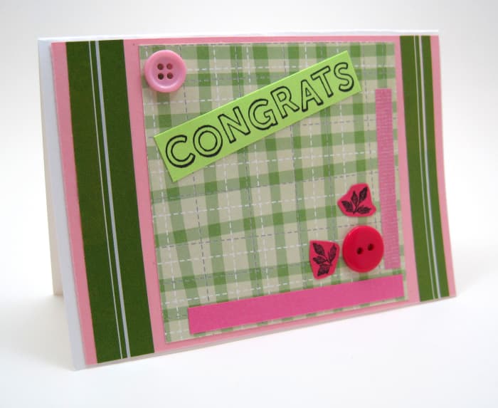 Buttons are one of my signature crafting traits. Using them in my cards is a great way to tie my cards into my other randomcreative lines.