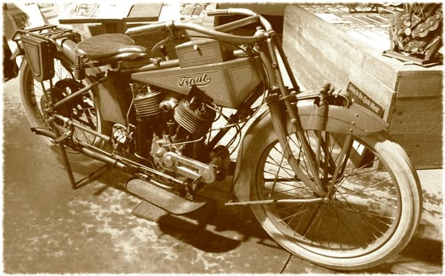 The Traub Motorcycle - ahead of its time. I made this photo "vintage" to add an element of timelessness to it.