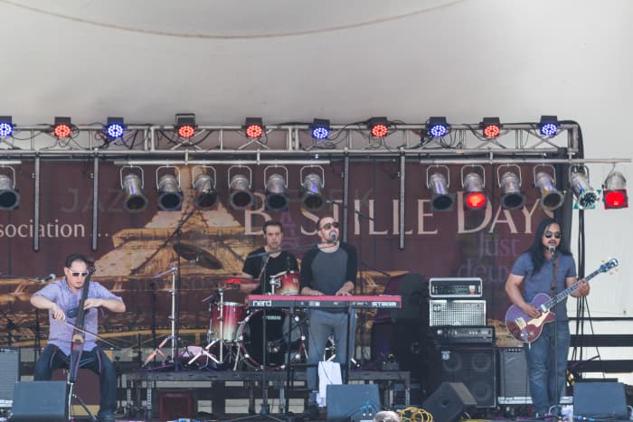Local indie rock band I'm Not a Pilot performing at Bastille Days 2015.