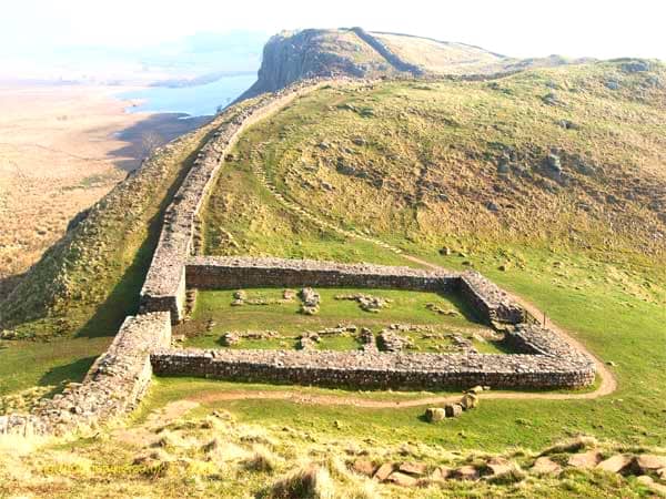 Foundations of a milecastle - much of the fabric of the structure would have been taken for local building material after the wall fell into disuse