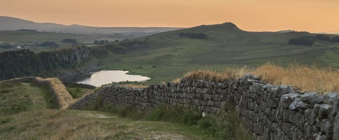 Hadrian's Wall curves around Craig Lough near Sycamore Gap (see below), situated north-west of Hexham