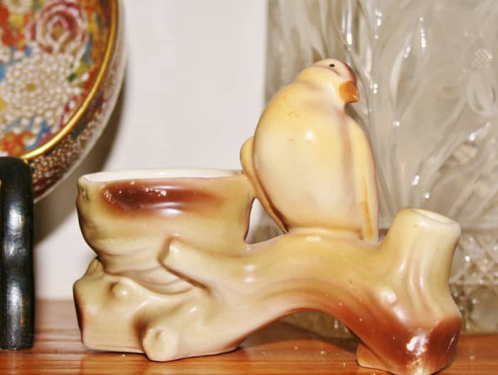 This small vintage planter has no manufacturer markings and was probably mass produced for the floral trade.