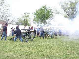 Artillery Firing during the battle at June 2006 Reenactment