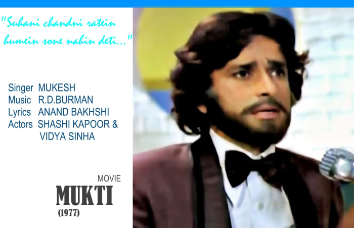 Shashi Kapoor in "Suhani chandni ratein..", based on Raag Darbari Kanada, from the movie 'MUKTI' (1977).