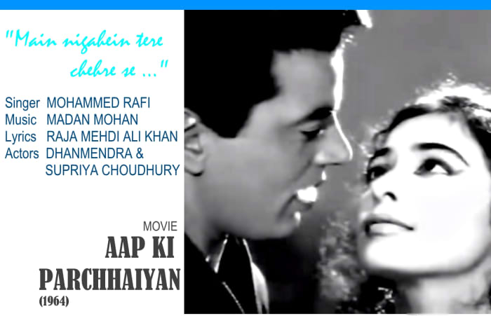 Dharmendra & Supriya Choudury feature in the song "Main nigahein tere chehre se.." based on Raag Darbari Kanada, in the movie 'AAP KI PARCHHAIYAN' (1964).