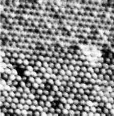 ATOM MATRIX AS SEEN THROUGH A "TUNNELING" MICROSCOPE - about 500 atom-wide square of Niobium - PICTURE 6