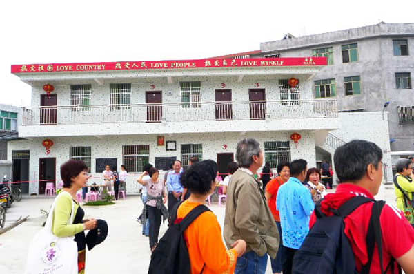Swami says that SAI stands for - Society first; All others next, I last. The same message is echoed in the banner spread atop the guest-house building too.