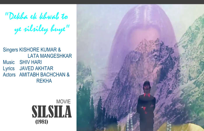Amitabh Bachchan & Rekha in a great song from the eighties based on Raag Bhupali, from the movie 'Silsila' (1981), sung by Lata & Kishore