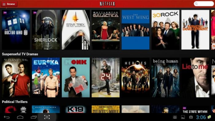 Netflix had a bug that caused a black stripe to appear across the center of the screen but was fixed in a firmware update