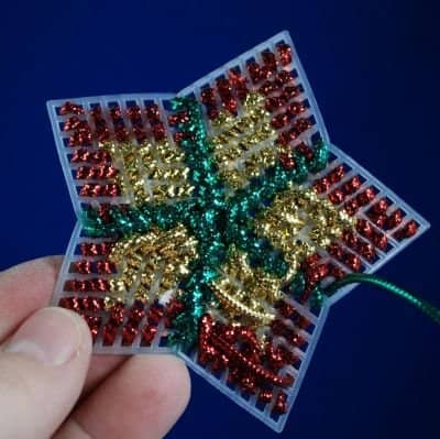 Here's a back view. As I worked up and down the "spokes", I hid any lengths of cord under my stitches.