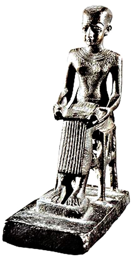 A copy of a Statuette of Imhotep. The original is exhibited in the Louvre, Paris