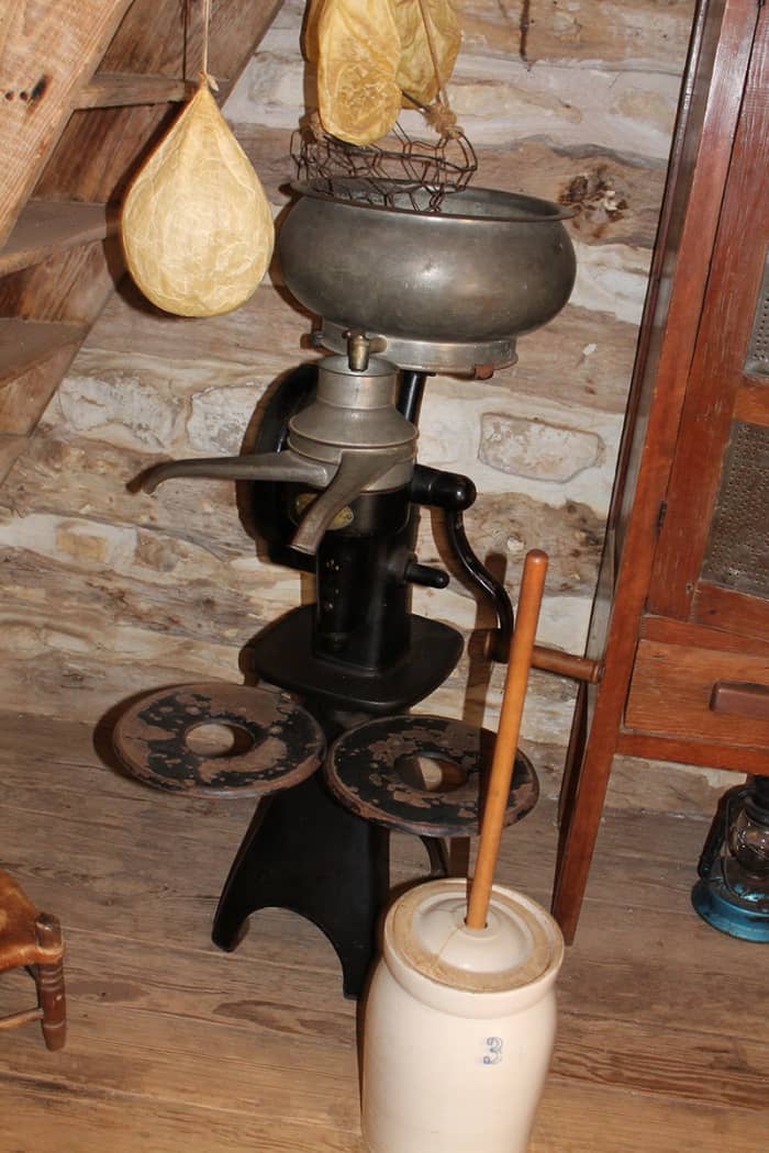 Cream separators like pictured were very common on the farms. They separated the cream from the whole milk.