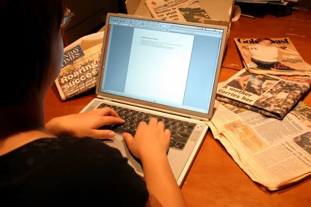 An online writer is always hard at work creating new content to keep up with trends and search queries.