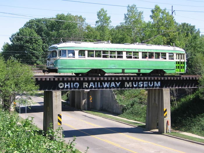 Ohio Railway Museum train ride begins at the museum at Proprietor's Road and Route 161 in North Columbus/Worthington.