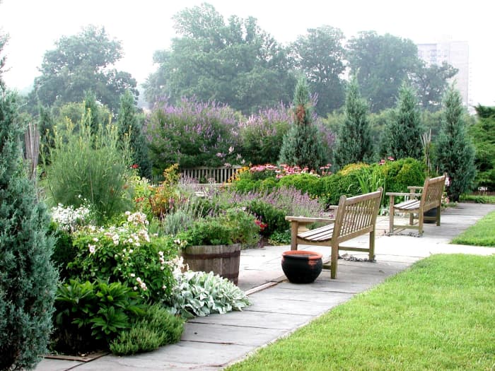 A herb garden can be a tranquil place to sit and relax and reflect.
