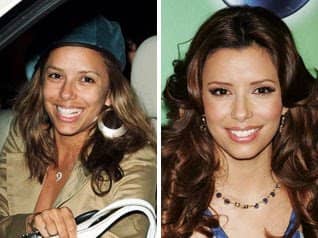 Eva Longoria has skin discoloration on her top lip. You would never have guessed that was there under her makeup.