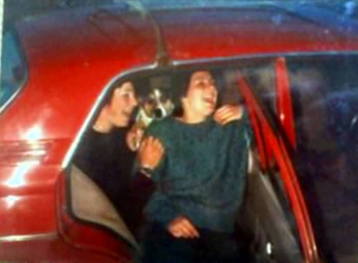 The trusty Morris Marina (my dad's) which took us to so many concerts in the 1980s. My friends Debbie and Sally are in the back in this photo, with Debbie's dog, as we had been walking on the beach one Sunday night.
