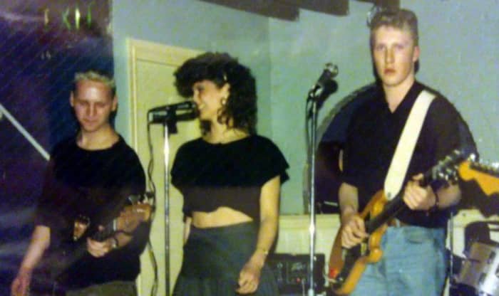 Clark Gable at Raiders in Preston in 1987. Pictured from left are: Eamonn, Jackie and Sean.