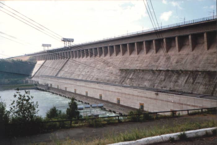 Hydroelectric Power Plant at Bratsk Dam in Siberia, Russia