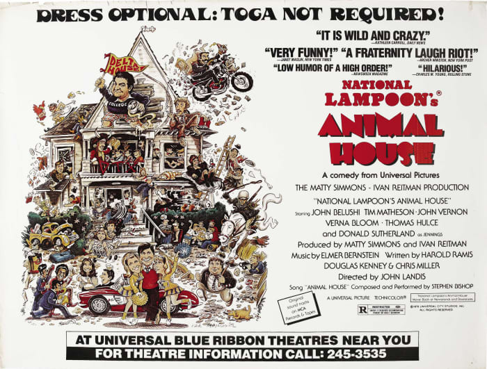 Animal House (Universal, 1978) Subway Poster (41" X 54") John Belushi, Verna Bloom, Donald Sutherland