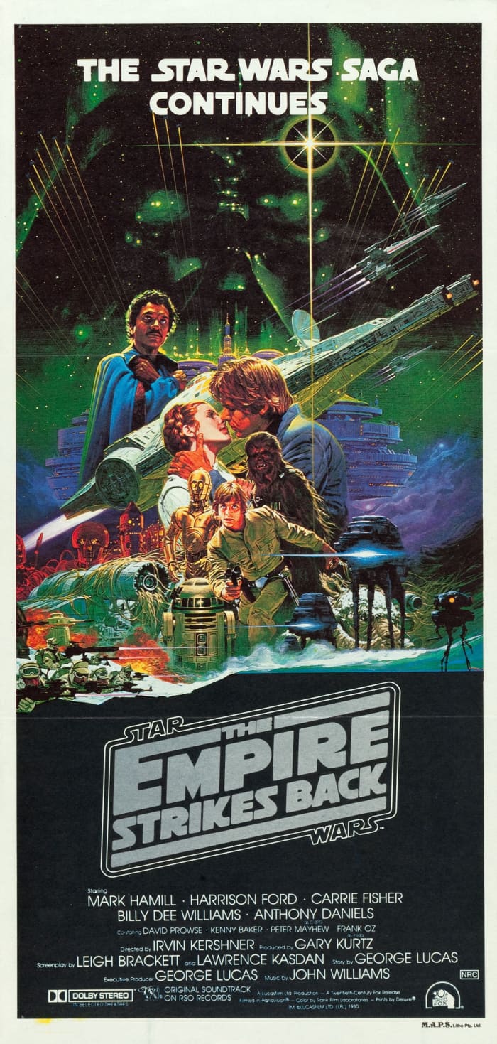 Star Wars "The Empire Strikes Back" (20th Century Fox, 1980) Australian Daybill (13" X 30") Mark Hamill, Carrie Fisher, Harrison Ford