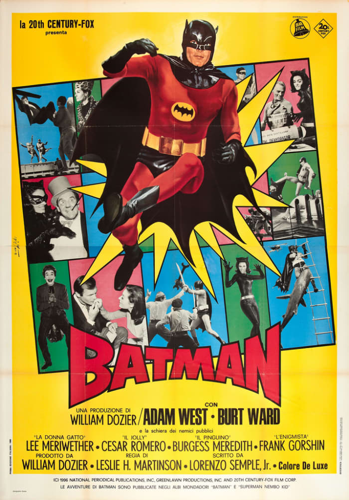 Batman (20th Century Fox, 1966). Italian 4 - Foglio (55" X 78") -- Adam West, Burt Ward