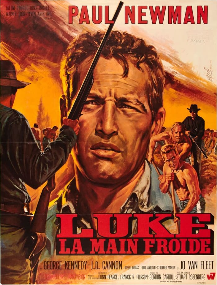 Cool Hand Luke (Warner Brothers 1967) French Grande (47" X 63") Paul Newman, George Kennedy, Strother Martin