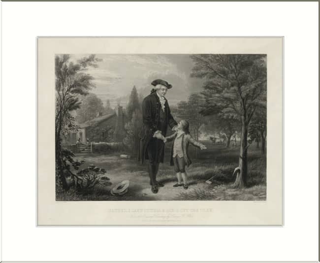 George Washington never chopped down a cherry tree, but this painting helped perpetuate the myth.