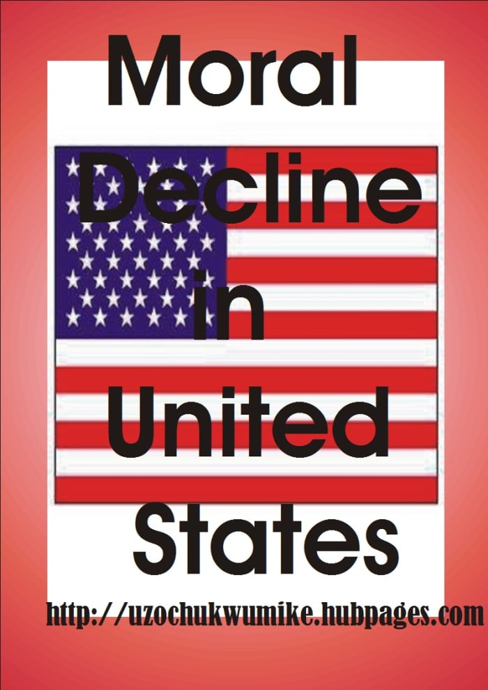 Moral decline or decay in United States. The problem with the moral standard of U.S