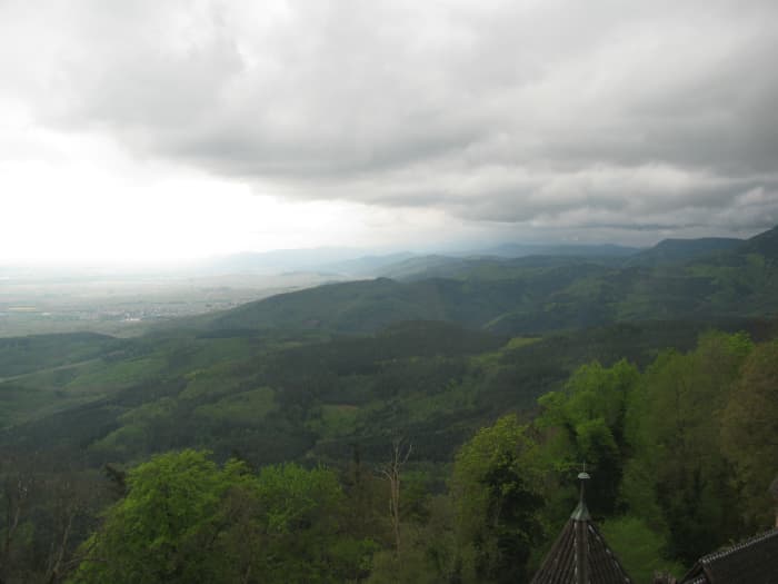 Edge of the Vosges Mountains, looking across to the Black Forest in Germany