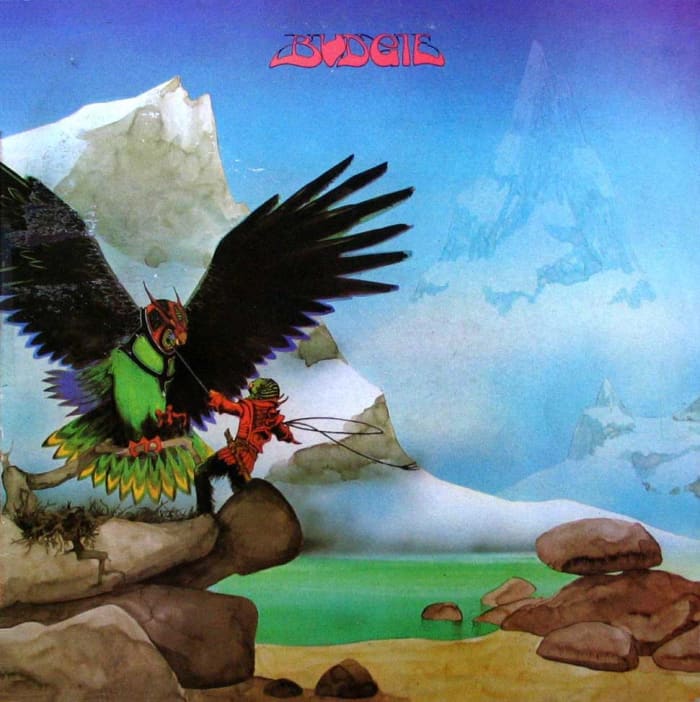 Budgie "Never Turn Your Back on a Friend" MCA Records MDKS 8010 12" LP Vinyl Record, UK Pressing (1973) Gatefold Album Cover Art & Design by Roger Dean