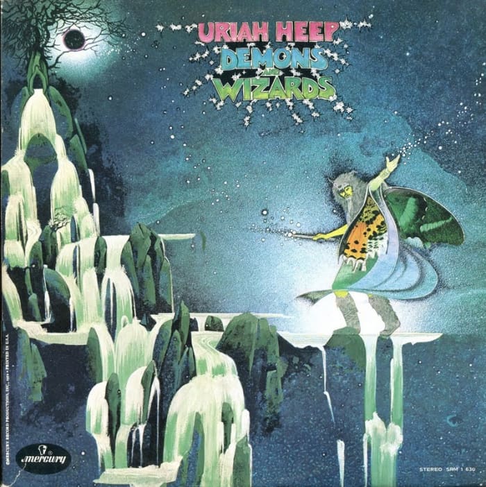 Uriah Heep "Demons and Wizards" Mercury Records SRM-1-630 2-12" LP Vinyl Record, Set US Pressing (1972) Gatefold Album Cover Art by Roger Dean