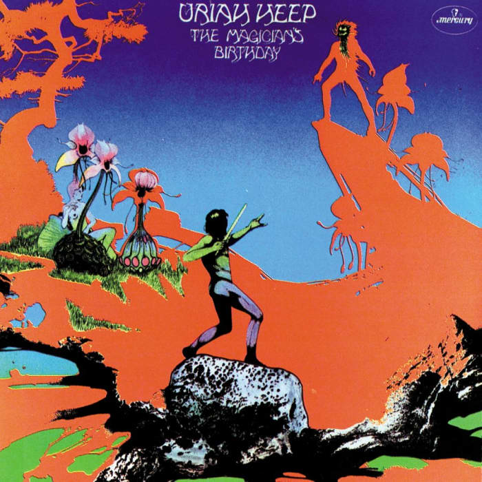 Uriah Heep "The Magicians Birthday" Mercury Records SRM-1 652 12" LP Vinyl Record, US Pressing (1972) Gatefold Album Cover Art & Design by Roger Dean