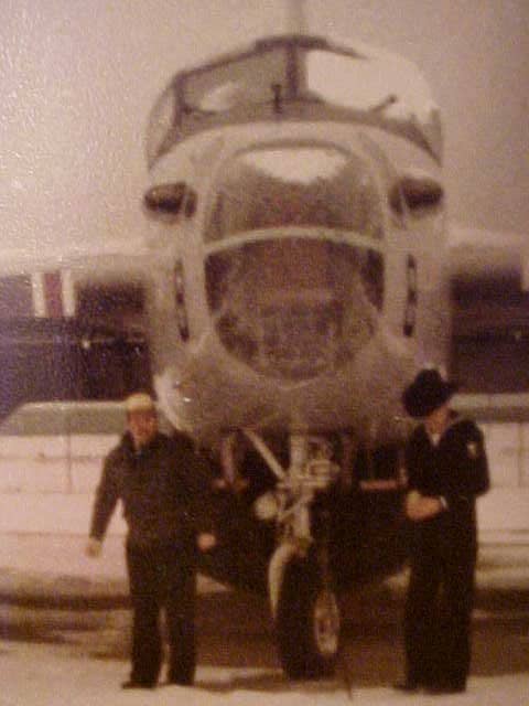 The author (rt.) a bit out of uniform (there are no "navy issue" cowboy hats.) Yes, we flew in on THAT "bucket of bolts" plane in a snow storm!
