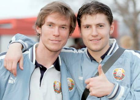 Brothers Aliaksandr (L) and Viačaslaŭ Hleb were vital players in helping Belarus reach the 2004 UEFA U-21 Championships. Their run helped spark a youth movement, culminating in the 2011 team reaching the 2012 Summer Olympics.