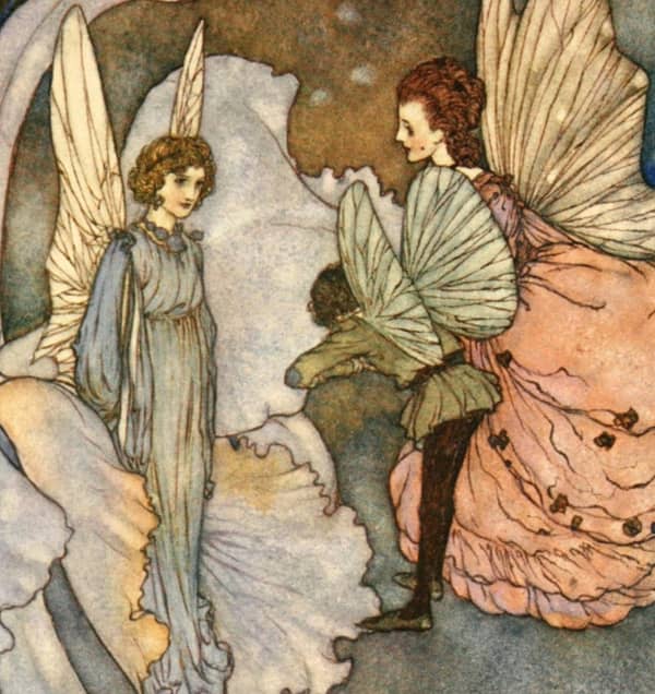 Here we show a portion of 'Princess Orchid's Party' - it is from the suite by Edmund Dulac published in "Fairies I Have Met" (1907).