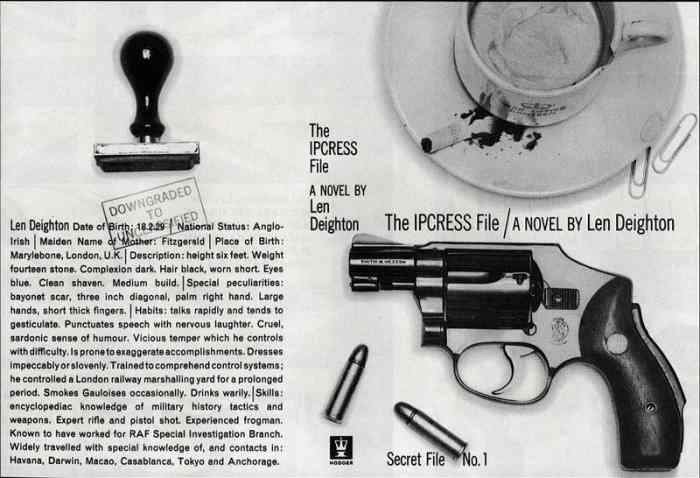 The cover spread for Len Deighton's first book that brought us the anti-hero Harry Palmer, 'The Ipcress File', a story of betrayal and double-dealing at the height of the Cold War