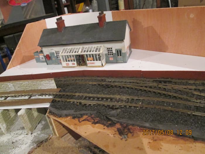 Again at Thorpe Carr, the main station building is positioned where it will stay after the platform surface has been completed