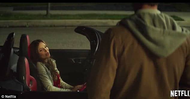 Casually sitting outside the party Tyler met her at is Holly played by Bella Thorne. #bunnyboiler #movies #thriller