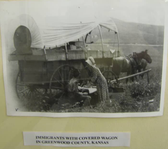 My ancestors arrived in Kansas in a covered wagon similar to this one. They lived the life of pioneers and probably had a frugal Christmas just like the Ingalls family did in the Laura Ingalls Wilder stories.