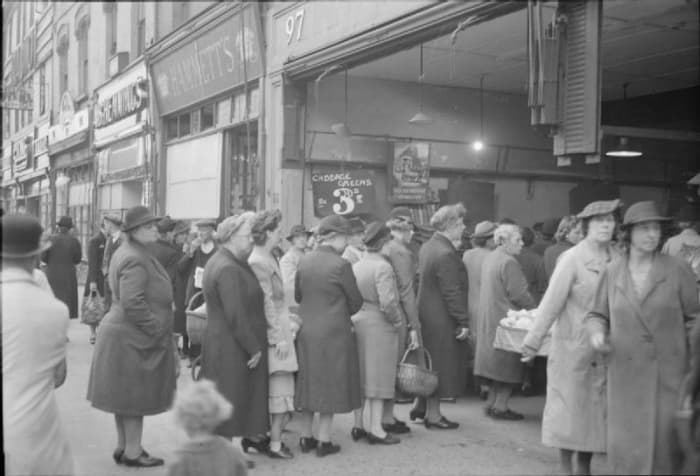 The tradition of queueing was probably at its height during the second world war.