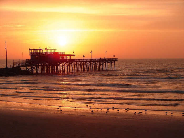 Orange beach in Galveston, Texas