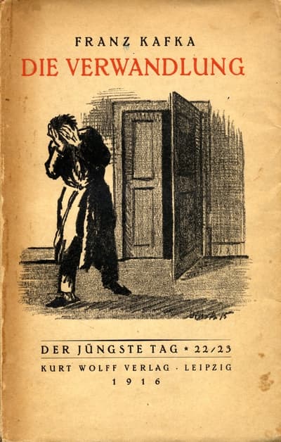 The cover of the original edition of this work, published while Franz Kafka was still alive. It is worth noting that it was Franz Kafka himself who asked that the creature (Gregor) should not be depicted in the cover.