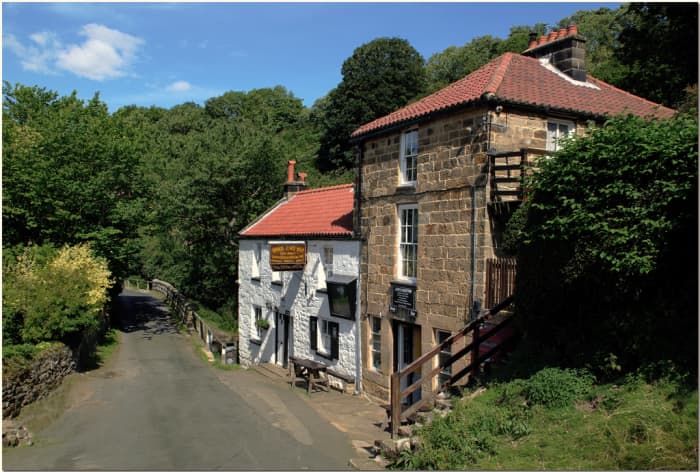 Somewhere to rest your bones on a warm day following the old W&PR trackbed? Try the Birch Hall Inn near the foot of the old incline, reached by a footpath that links the walk with the village
