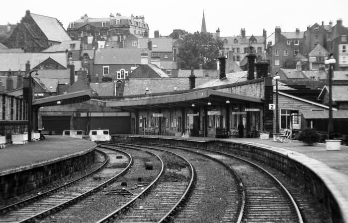 Whitby Town station lost its overall roof in the early 1950s - it looked similar to the one at Pickering, both designed by George Hudson's friend and architect George Townsend Andrews