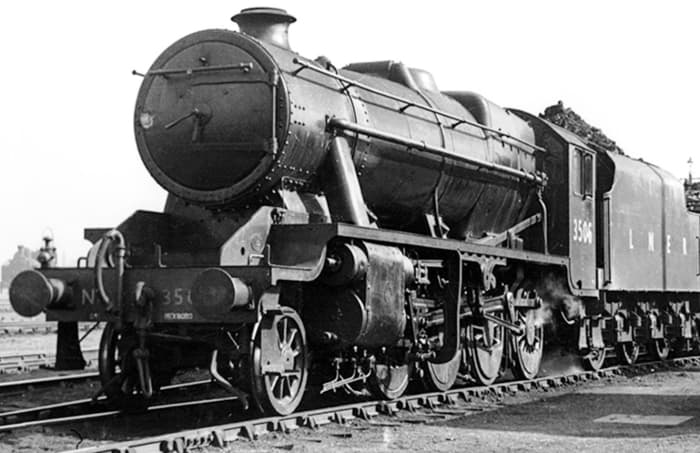 LNER built Class O6 (Stanier LMS 8F design) No.3506 seen here on shed before re-allocation to LMS, then in 1948 British Railways Midland Region